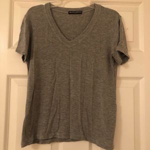 Brandy Melville Gray V-Neck Tee